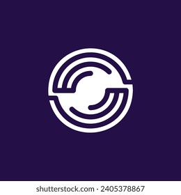 modern letter S tech combination logo