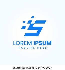 Modern Letter S Tech Logo Design Vector Template