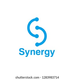Modern Letter S Technology connection symbol, monogram digital network emblem logo design for application company