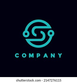 Modern letter S technology logo illustration design