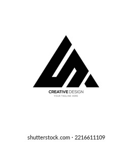 Letra moderna S Logotipo monograma de forma triangular
