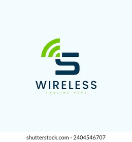 Modern Letter S Wireless Logo Design Vector Image