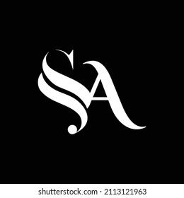 Modern  letter SA logo design. Clothing logo. Minimalist G Luxury monogram initial based vector icon.