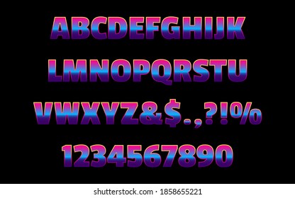Conjunto de letras moderno. Alfabeto degradado. Ilustración del vector