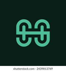 modern letter SH or HS logo