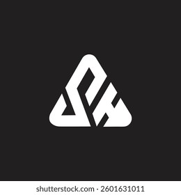 Modern letter SH vector logo design template, triangle shape.