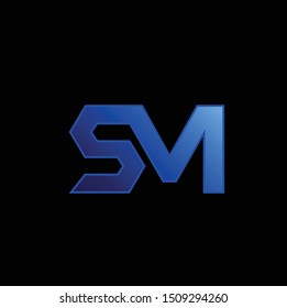 modern letter sm logo vector download