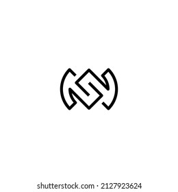 Modern Letter SN or NS Logo Design Vector Template
