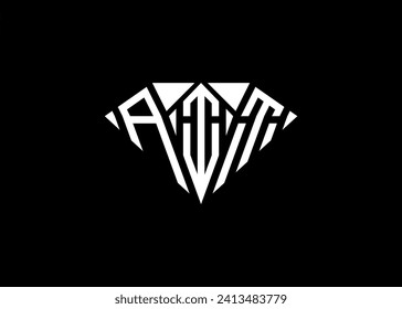 Letra moderna logotipo de forma diamantífera A I T y modelo vectorial de la letra I T del monograma inicial A