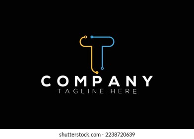 Modern letter T logo design template. Business technology and digital abstract connection vector logo.