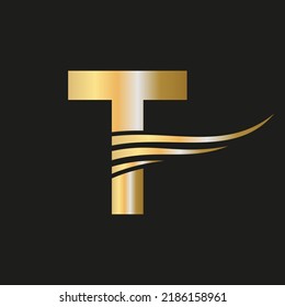 Carta moderna T, T Logotipo Monograma Modelo de vectores de logotipo combinado con lujo, moda e identidad de empresa