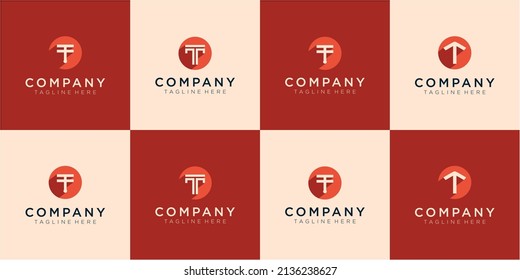 Conjunto de logotipo Carta moderna T, colección de diseño de logotipo de letra creativa T