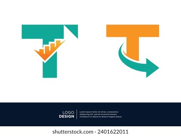 Modern letter T marketing business logo design.