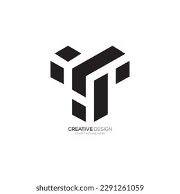 Modern letter T with unique shape technology business monogram logo