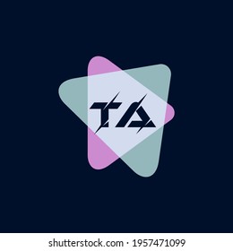 Modern letter TA logo with triangle background