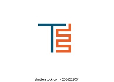 modern letter TE monogram logo, line elegant minimalist vector design