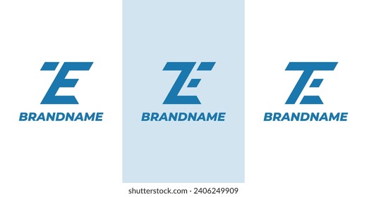 Modern Letter TE or ZE Monogram Logo, suitable for business with TE, ET, ZE, or EZ initials