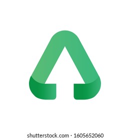 Modern A letter technological logo emblem