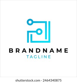 letra moderna Logo de tecnología A