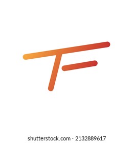 diseño del logotipo de letra moderna TF o FT