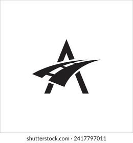 Modern letter A and track symbol