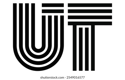 Modern letter TU UT logo design vector template. Initials monogram icon.