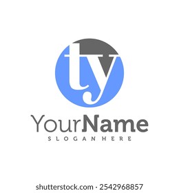 Vetor de design de logotipo de letra TY moderno. Modelo de conceitos do logotipo criativo TY