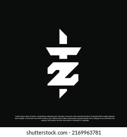 Modern letter TZ or ZT logo design for your brand or business	
