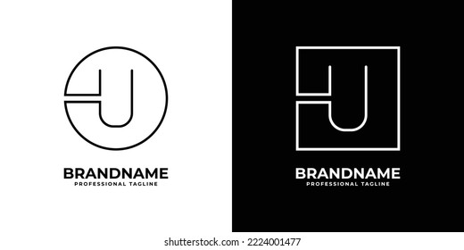 Modern letter U circle logo, Unique Letter U Square Logo.