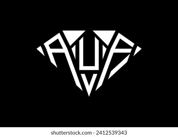 Modern letter A U F diamond shape logo And initial monogram A U F letter logo vector template.