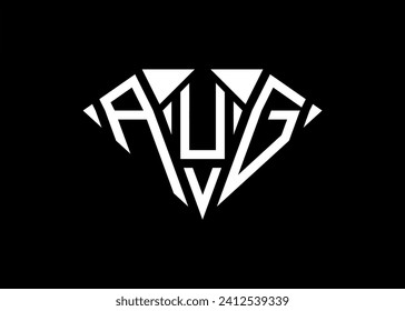 Modern letter A U G diamond shape logo And initial monogram A U G letter logo vector template