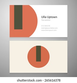 Modern letter U icon business card template. Vector design. Layered, editable.