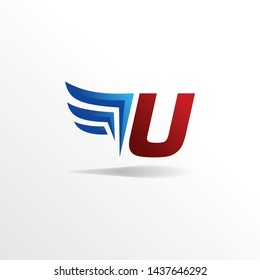 Modern Letter U Logo , Icon , Symbol Design Concept wit Creative Wing / Wings