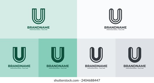 Modern Letter U Logo Set, Suitable for business with U or UU initials