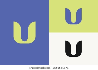 modern letter U logo, simple letter U logo.