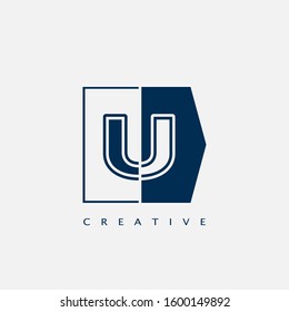 Modern Letter U logo, Vector design concept geometrical  shapes with letter logo icon  for business initial or company identity.
