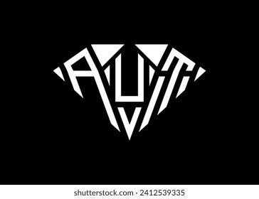 Modern letter A U T diamond shape logo And initial monogram A U T letter logo vector template