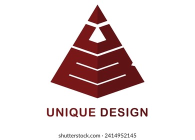 Modern letter UB creative pyramid shape logo