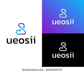 Modern Letter US Technology creative icon logo design template