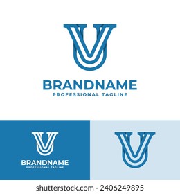 Conjunto de logotipos monográficos UV para carta moderna, adecuado para empresas con iniciales UV o VU