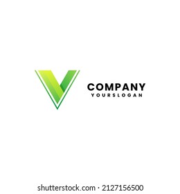 modern letter v colorful logo design
