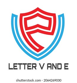 MODERN LETTER V AND E LOGO DESIGN TEMPLATE