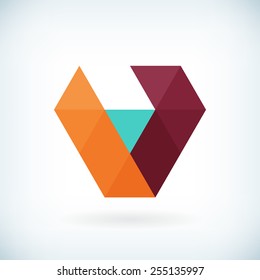 Modern letter V icon flat design element template. isolated.