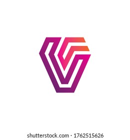 Modern Letter V Logo Design Vector Template