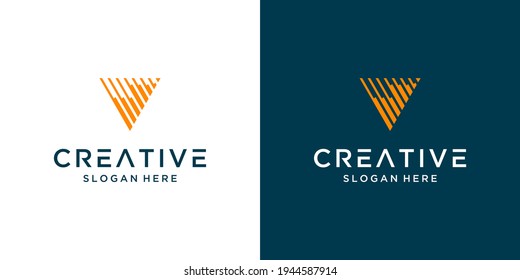 Vector de diseño de logotipo V de letra moderna