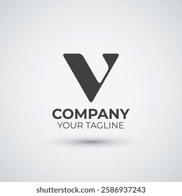 Modern Letter V Logo Design Flat Icon Template