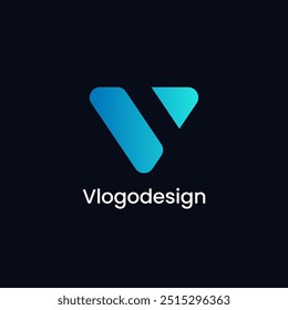 modern letter V logo with gradient color