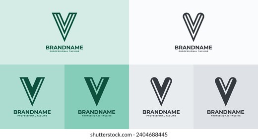 Modern Letter V Logo Set, Suitable for business with V or VV initials