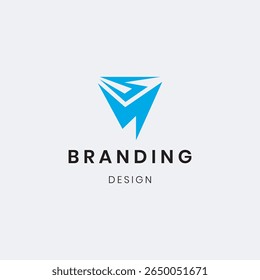 Modern Letter V logo template designed