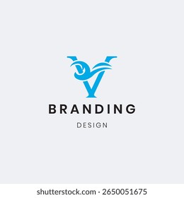Modern Letter V logo template designed